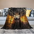 thumbnail image 2 of COMIO  Deer Gifts Blanket, Cool Black Gold Fire Lightning Deer Blankets, Deer Gifts for Men Women Kids, Funny Deer Hunting Gifts, Gifts for Hunters, Deer Lover Gifts Deer, Hunter, 2 of 6
