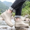 thumbnail image 5 of Crunowin Men's Rain Boots, Stylish Waterproof Commute Ankle Outdoor Casual Shoes Beige 9.5, 5 of 7