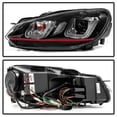 thumbnail image 2 of Spyder Volkswagen Golf / GTI 10-13 Version 3 Projector Headlights - Halogen Model Only ( Not Compatible With Xenon/HID Model ) - Dual U DRL - Black, 2 of 5