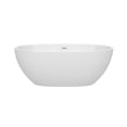 thumbnail image 3 of Juno 63 Inch Freestanding Bathtub in White with Shiny White Drain and Overflow Trim, 3 of 8