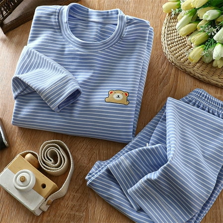 

Children s Velvet Set Warm Heating Autumn and Winter Pyjamas Children s Base Thickened Men s and Women s Home Long