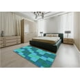 thumbnail image 5 of Ahgly Company Machine Washable Indoor Rectangle Transitional Dark Cyan Green Area Rugs, 8' x 10', 5 of 7