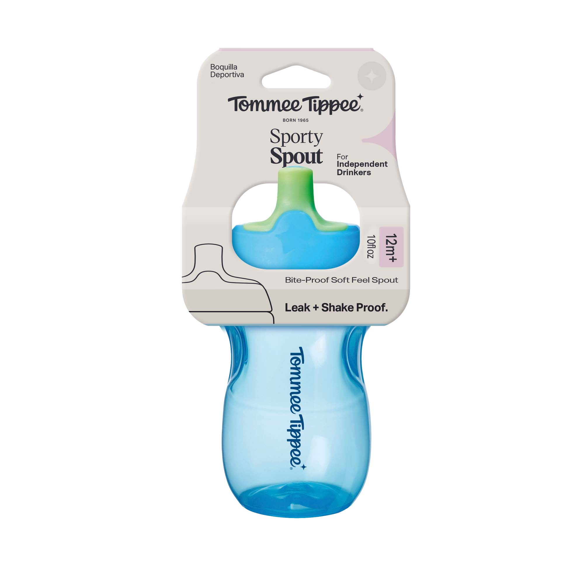 Tommee Tippee Non-Spill Sippy Toddler Cup, 12m+, 10oz, Leak-Proof, Blue, 1-Pack