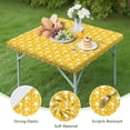 thumbnail image 4 of Yellow Lemon Fruit Shapes Orange Pattern Square Fitted Tablecloth with Elastic Edge,Square Table Cover,Washable Elastic Table Cover for Home Kitchen Party Decor 34"x34", 4 of 6