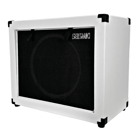 Luke-1x12C - Contemporary Empty 12 Inch Guitar Cabinet - White Tolex /Black Cloth Grill