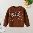 thumbnail image 2 of Ccpelsie Girls' Fall Sweaters Classic Crewneck Long Sleeve Drop Shoulder Knit Pullover Tops for Kids(Coffee,4-5 Years), 2 of 9