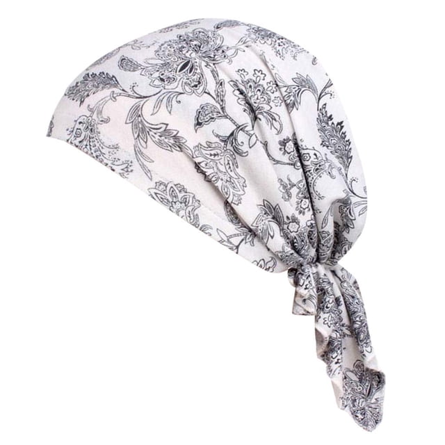 Bonnet Extensible de Chimiothérapie pour Femmes, Foulard de Tête, Couvre-Chef, Turban, Chapeau, Blanc, Taille Unique