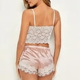 thumbnail image 3 of Women's Lace Satin Sleepwear Cami Top and Shorts Pajama Set, 3 of 5