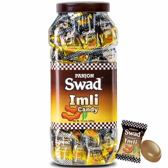 Panjon Swad Imli Candy 500g Jar – Tamarind Flavor Hard Candy | Sweet & Tangy Treat