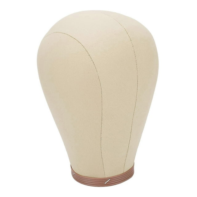 24 Inch Wig Head Stand Simulation Canvas Block Head with Mounting Hole for Wigs Display Styling