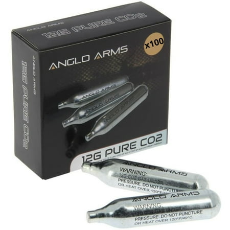 Anglo Arms Packs 12g Co2 Gas Capsule Cartridge Air Rifle Pistol Gun Airgun Pack of 100