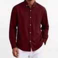 thumbnail image 2 of Men's Long Sleeve Tee Shirts Summer Collar Thin Style Solid Color Button Shirt with Pocket Casual Stylish Loose Lightweight Work Shirt, 2 of 6