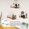 thumbnail image 4 of Estante De Madera De., Estante De Pared De Madera Maciza De Hierro Forjado, Estante De Hierro Montado En La Pared Con Accesorios De Montaje De Tornillo Para El Hogar, La Oficina Y El Hotel 3 Uds Moyic HA013054-00, 4 of 7
