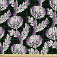 thumbnail image 2 of Retro Fabric by the Yard, Abstract Continuous Pattern of Wild Flowers in Gradients Tones, Upholstery Fabric for Dining Chairs Home Decor Accents, Black Fuchsia and Pale Mauve by Ambesonne, 2 of 5