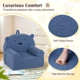 thumbnail image 2 of Bear-Shaped Kids Sofa, Teddy Fleece Foam Chair for Toddlers 3+ Years, Portable Bear Couch with Carry Handle, Removable Machine-Washable Cover (Navy), 2 of 10