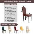 thumbnail image 7 of PiccoCasa 2 Pack Jacquard Stretch Armless Chair Covers for Dining Room Removable Seat Furniture Cover Chocolate, 7 of 7