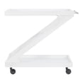 thumbnail image 5 of Powell Thornton 2-Tier Z-Frame Rolling Bar Cart with Glass Top, Antique White, 5 of 16