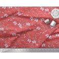 thumbnail image 3 of Soimoi Satin Soie Feuilles & Azalée Imprimé Floral Tissu par Yard 42 Pouces de Large, 3 of 3