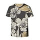 thumbnail image 5 of Camiseta informal para mujer con estampado floral y cuello en V, manga corta, jersey, blusa, tops Fridja  zx4034, 5 of 5