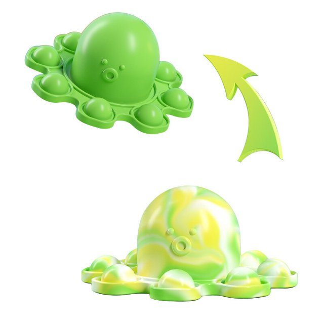 NEW Keychain Stress Relief Christmas Squishy Fidget Toys Octopus Push Bubble Fidget Sensory Toy For Autism поп ит Gong Bohan LED