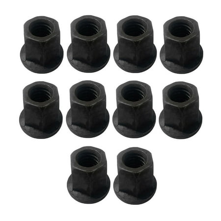 

10 Pc 1/2 -13 Thread Flange Nut Steel Hex Threading Black Oxide Finish