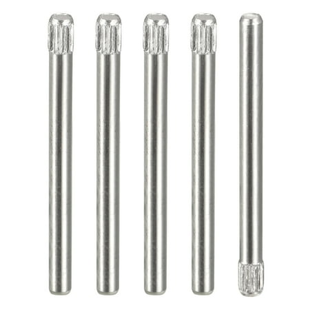 

2x25mm 304 Stainless Steel Dowel Pins 5 Pack Knurled Head Flat End Dowel Pin