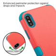 thumbnail image 6 of Kaleidio Case For Apple iPhone XS Max (6.5") [Natural TUFF] 3-Piece Hard Impact [Shock Absorbing][Kickstand]Hybrid Rubber Cover w/ Overbrawn Prying Tool [Coral Teal/Teal], 6 of 6