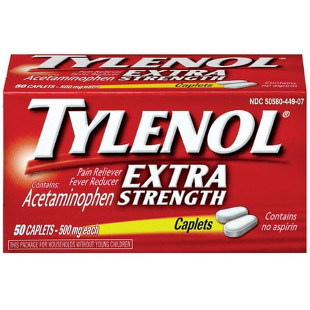 Tylenol Extra Strength Pain Reliever & Fever Reducer Tablets, 500 mg, 50 Count