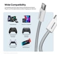thumbnail image 6 of Powertek Fashion USB-C to USB-C Cable 6ft Gray, 60W Fast Charging Type-C Braided Cable for iPhone 15 and Newer, Galaxy, iPad, Tablets & USB-C Devices, 6 of 8