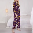 thumbnail image 3 of Pofeuu Halloween Gnomes1 Print Womens Pajamas Set Long Sleeve Sleepwear Button Down Nightwear Soft Pj Lounge Sets Button Down Pajamas Women-Large, 3 of 7