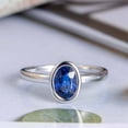 thumbnail image 2 of HeartsAndYou 1.4ct Natural Oval Blue Sapphire Ring Bezel Set Solitaire 14k SOLID White Gold, 2 of 9