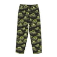 thumbnail image 5 of Goofa Light Green Excavator Printed Soft Pajama Pants for Women, Wide Leg Comfy Casual Lounge Yoga Pants-Medium, 5 of 9