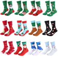 thumbnail image 1 of 12 pares de calcetines navideños, calcetines festivos de Navidad para mujer, adorables calcetines navideños de Papá Noel, muñeco de nieve, renos, calcetines elásticos para regalo de Navidad, 1 of 7