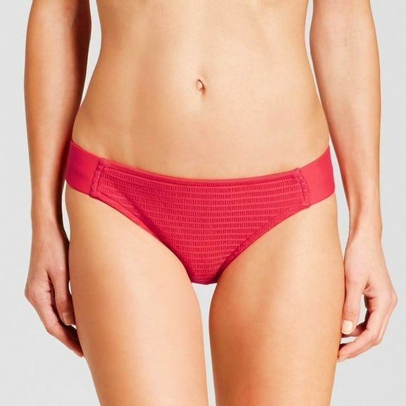 Mossimo Melonade Red Cheeky Seersucker Flat Tab Bikini Bottom Swimwear