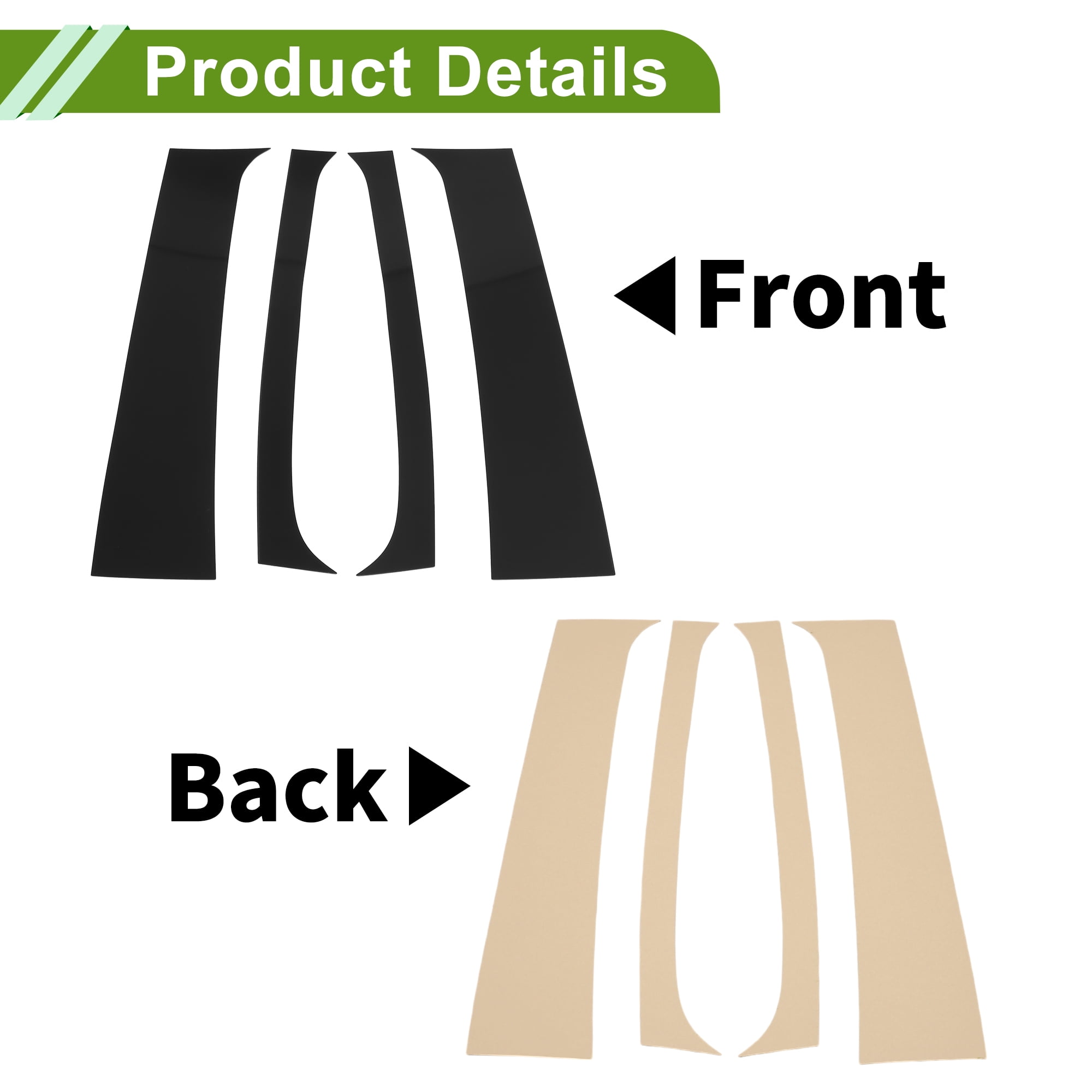 Unique Bargains 4Pcs Anti Scratch Sticker Window Trim For Dodge 1994-2001 Black