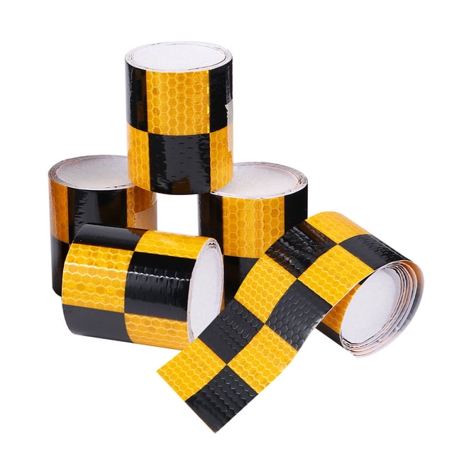 CRAFTHROU 4Pcs Reflective Warning Tape Safety Stickers for Car Night Use Emergency Visibility Enhancement 100*2In