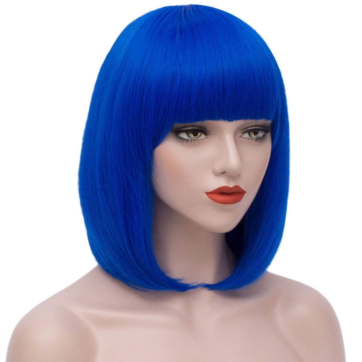 blue wig short