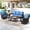 Navy blue, variant on SUMMIT LIVING 5-Seat Wicker Patio Furniture Set with 2 Swivel Chairs & 3-Seat Sofa with 2 pieces Coffee Table, Outdoor Rattan Sectional Conversation Set, Navy Blue