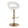 thumbnail image 4 of Posh Adjustable Bar Stools Set of 2, Bar Height Stools, Char Chairs, Barstool Set of 2, Black and Gold Bar Stools, White and Gold Bar Stools Set of 2 (Gold Metal, White), 4 of 6
