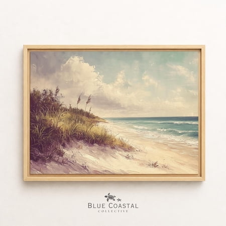 Florida Beach Art Gulf Coast Sea Oats Turquoise Ocean Wall Art Coastal Living Room Vacation Rental Decor Sunshine State Gift, Unframed Paper Print