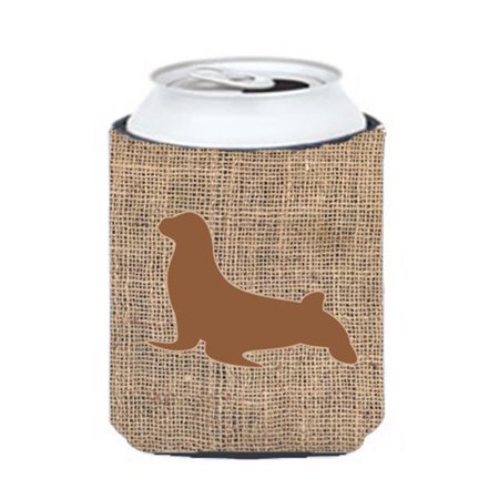 

Seal Burlap And Brown Can Or Bottle Hugger