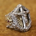 thumbnail image 3 of 925 Sterling Silver Jesus Christ Cross Brass Shield Ring TA462 US Size 10, 3 of 16