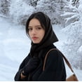 thumbnail image 6 of Women Knitted Triangular Scarf, Lightweight Soft Neck Warmer Shawl with Cut-Out, Versatile Knit Neck Wrap for Daily Fall Outfit, 6 of 6