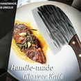 thumbnail image 3 of Meat Cleaver Knife 6" Handmade Forged Kitchen Butcher Knife Serbian Chef Knife Full Tang with Sheath High Carbon Steel Knives for Camping BBQ Cutting, 3 of 8