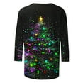 thumbnail image 4 of Christmas Shirts for Women 2025 Sparkly Christmas Tree Shirt Womens 3/4 Sleeve Tops and Blouses Casual Round Neck T-Shirt Dressy Fashion Tops, 4 of 5