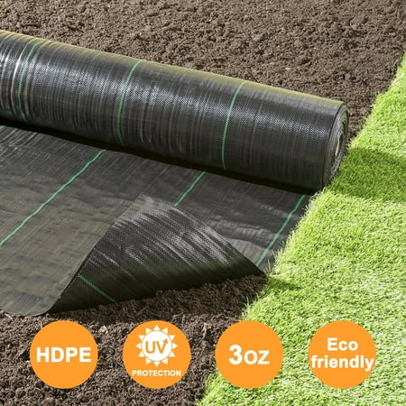 Agfabric All Purpose Folded 5x16ft Landscape Garden mat Heavy PP Woven Weed Barrier for Raised Bed,Soil Erosion Control and UV