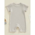 thumbnail image 4 of Bslissey Baby Girls Boys Jumpsuit Shorts Infant Short Sleeve Crew Neck Plaid One Piece Rompers 3M 6M 9M 12M 18M Newborn Casual Summer Playsuit, 4 of 9