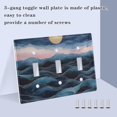 thumbnail image 3 of Yayeee Toggle Light Switch Wall Plate 2-Gang 4.56"x4.48" Decorative Outlet Cover, Ocean Waves, 3 of 7