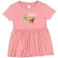 thumbnail image 3 of Inktastic Daddy's Little Monkey Girls Baby Dress, 3 of 5