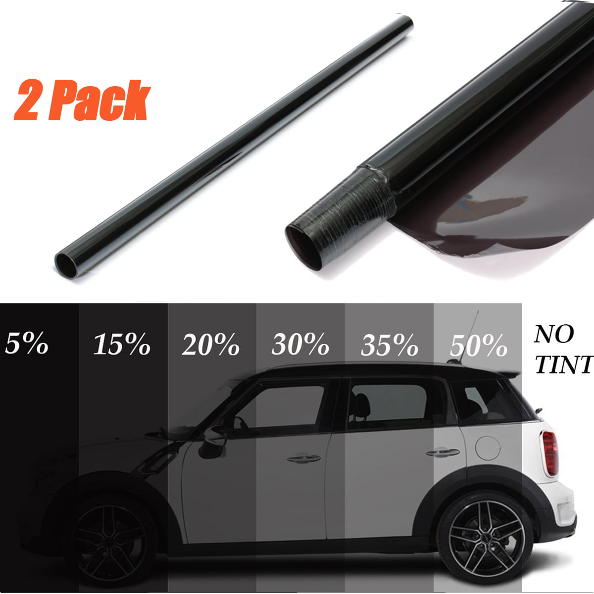 Mkbrother Uncut Roll Window Tint Film 50% VLT 24 in x 5 Ft Feet Car Home Office Glasss 